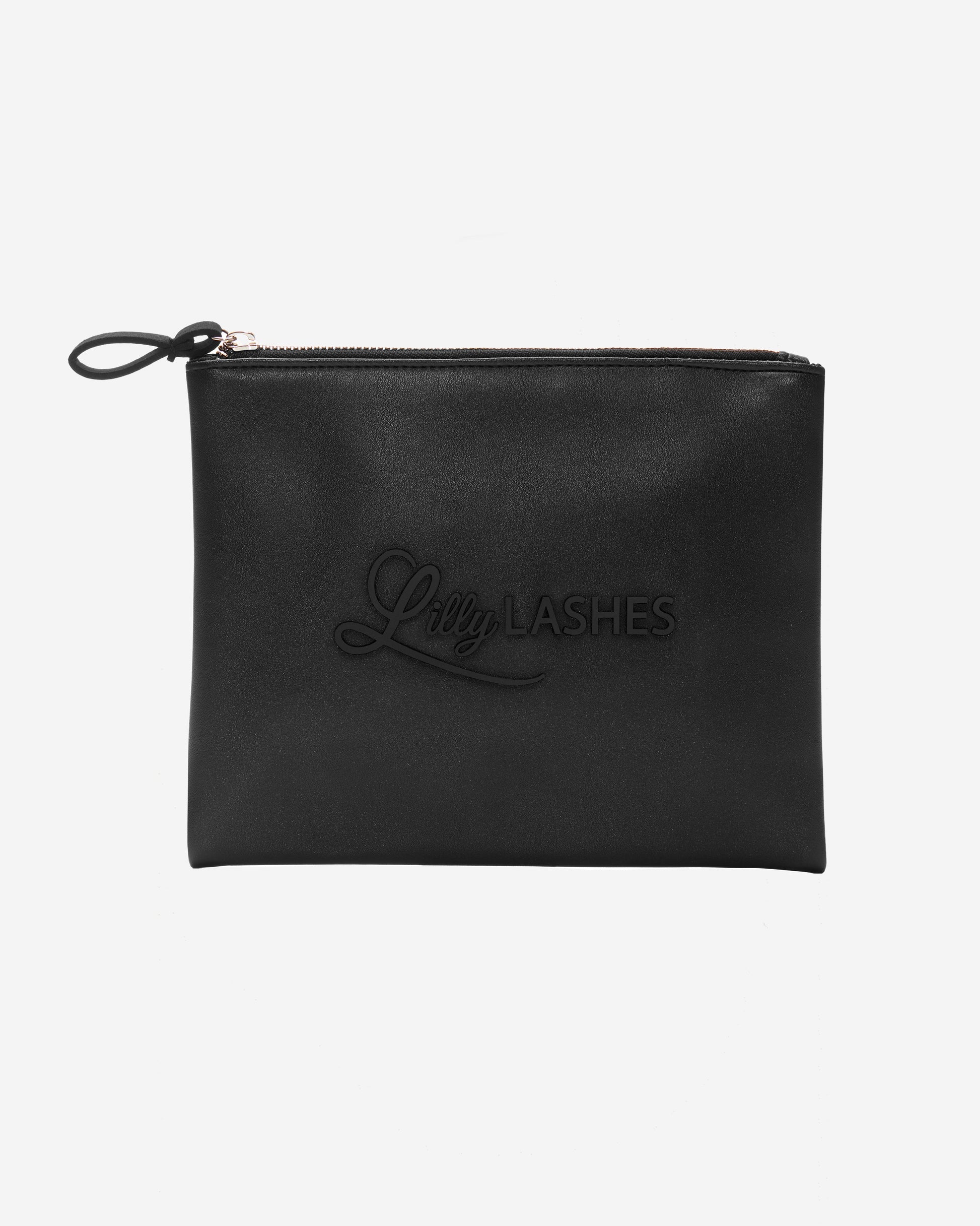 Lilly Lashes | Black Logo Cosmetic Bag