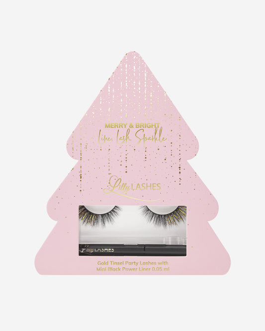 Lilly Lashes | Faux Mink Tinsel Lashes + Liner | Merry & Bright | Front of Box