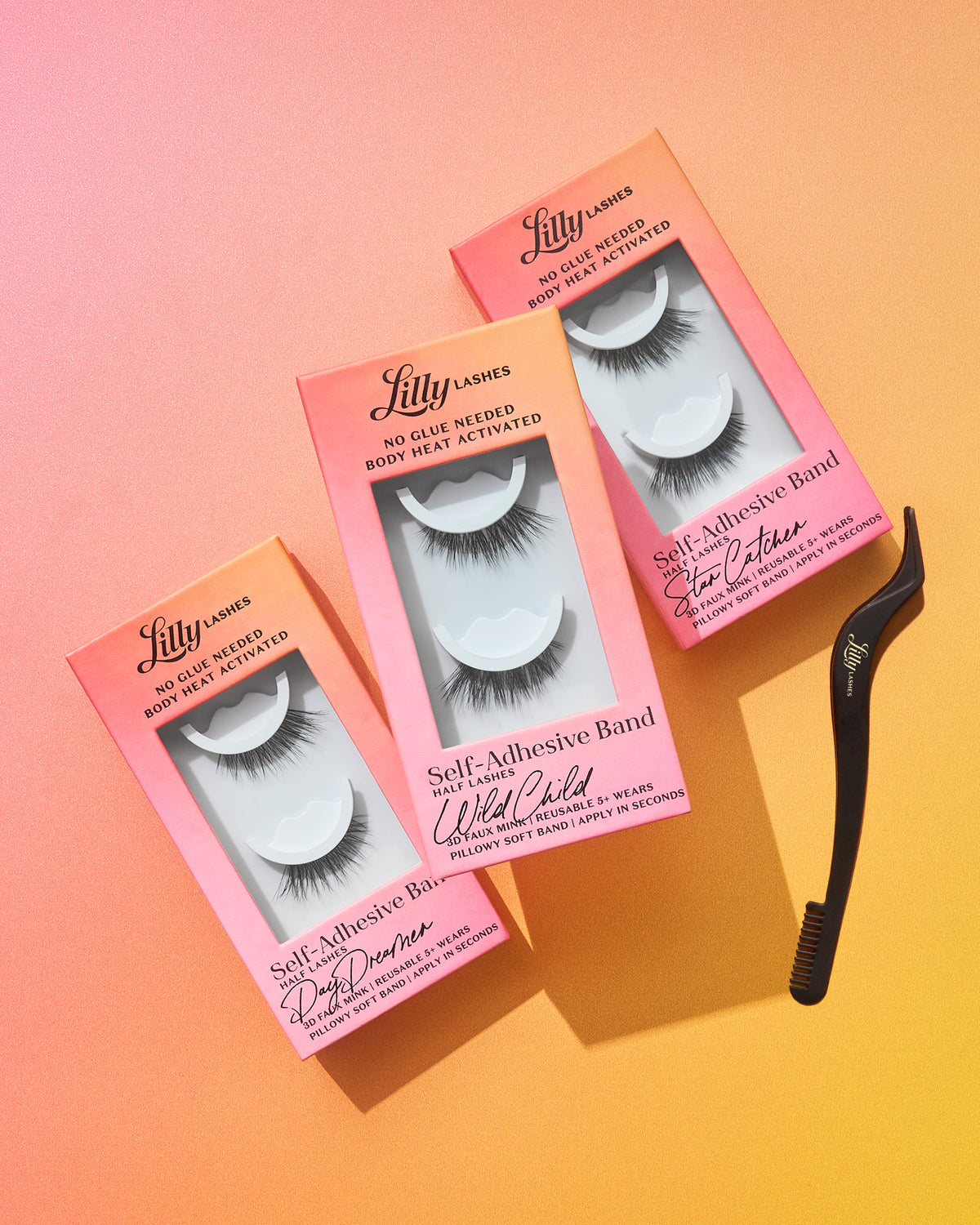 Half Lashes | Self-adhesive trio with lash applicator