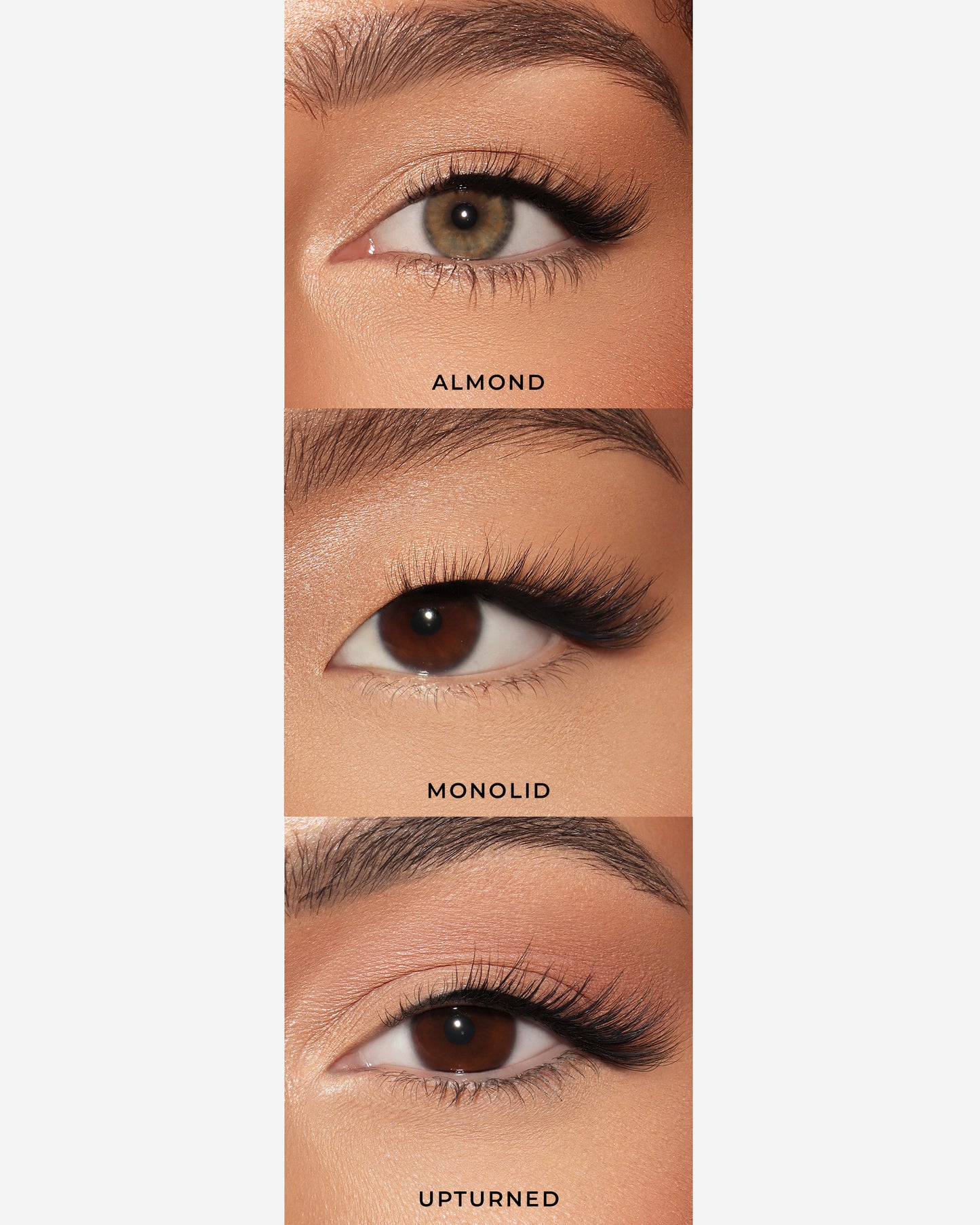 Lilly Lashes | Sheer Band | Inviting | Eye Crop Grid - Almond, Monolid, & Upturned Eye Shapes