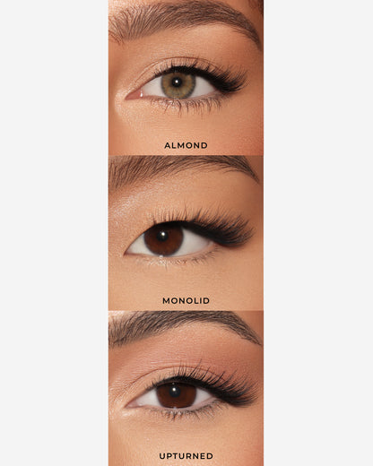 Lilly Lashes | Sheer Band | Inviting | Eye Crop Grid - Almond, Monolid, & Upturned Eye Shapes