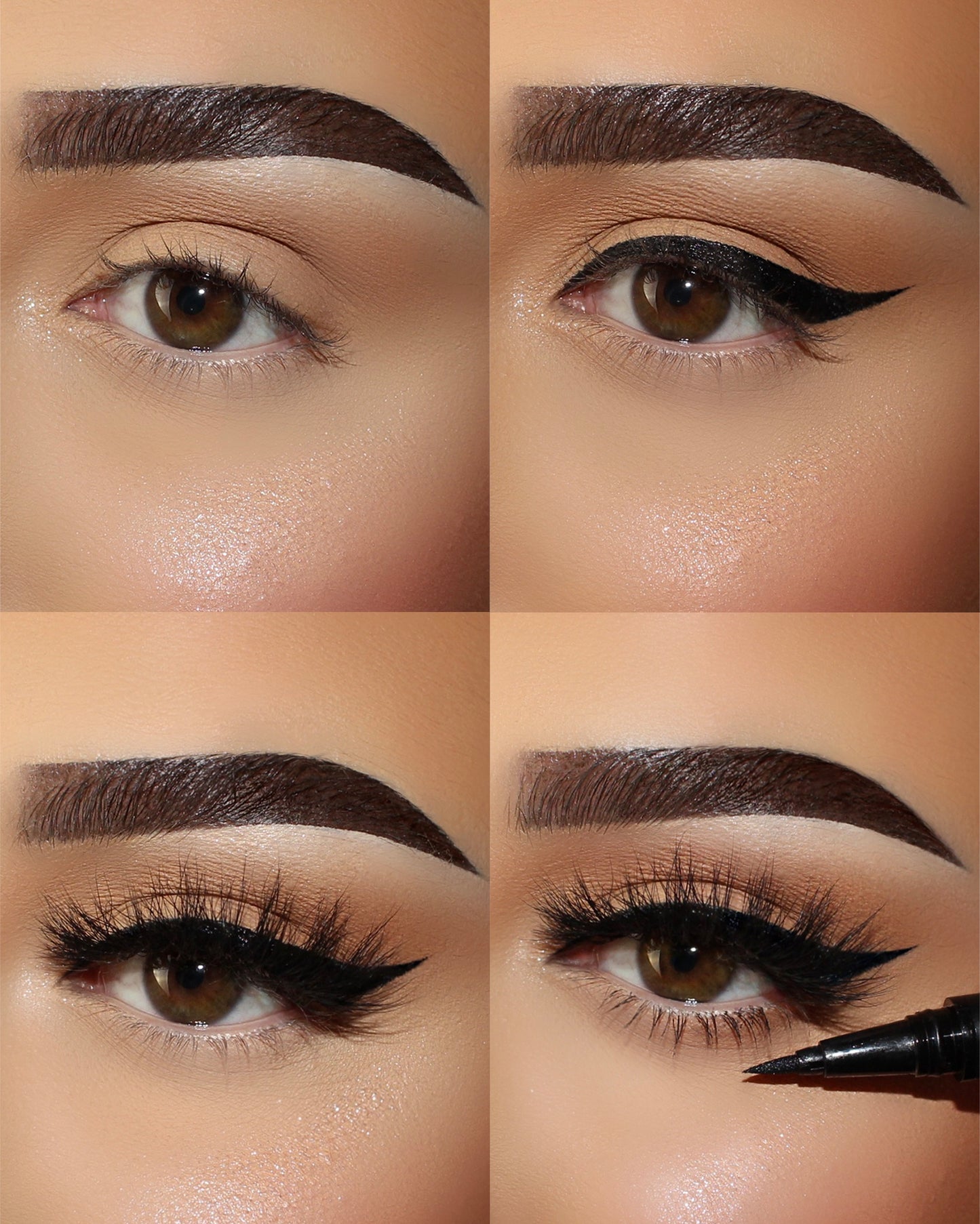Lilly Lashes | Adhesive | Power Liner | Mini Black | Before/ After